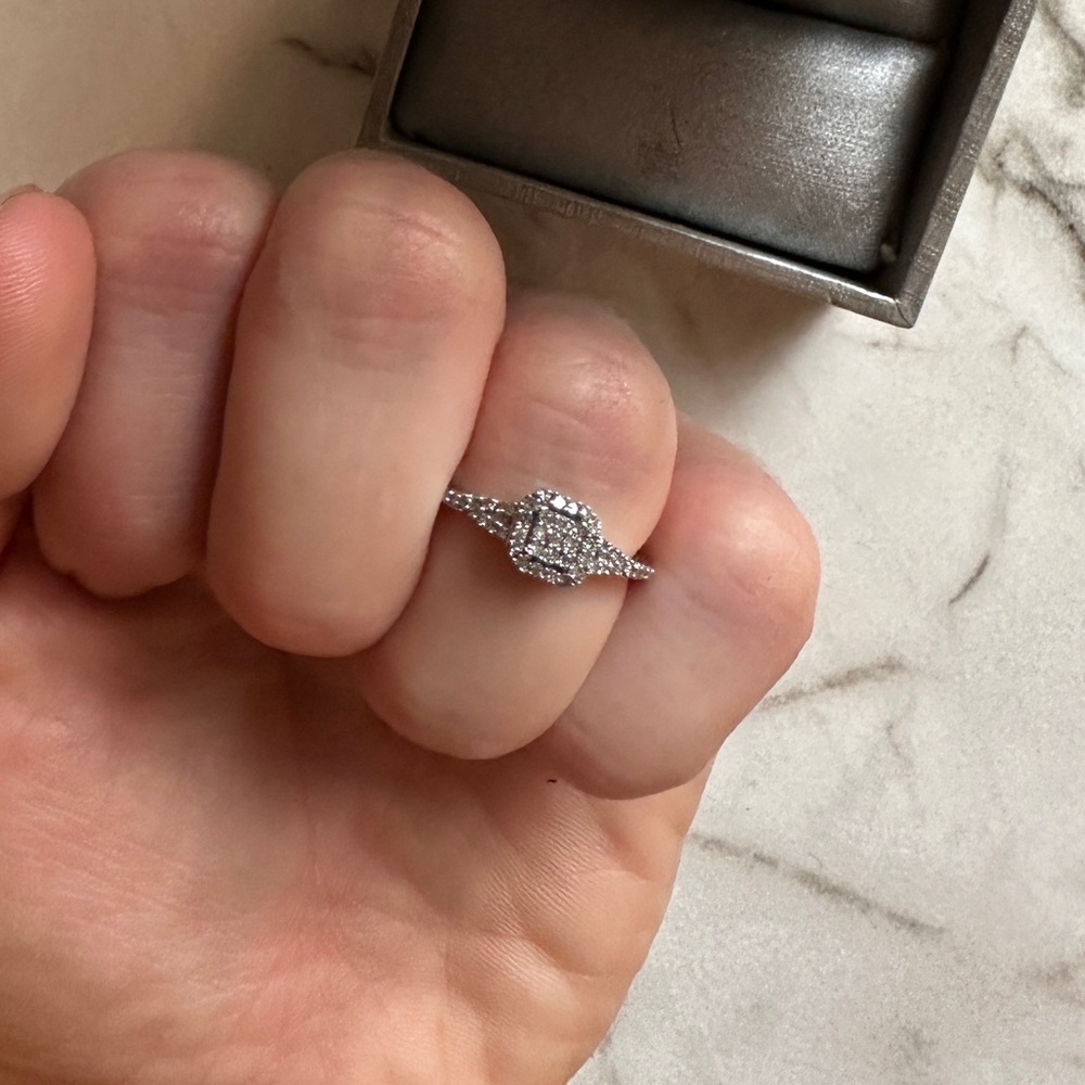 Zales diamond cluster promise ring